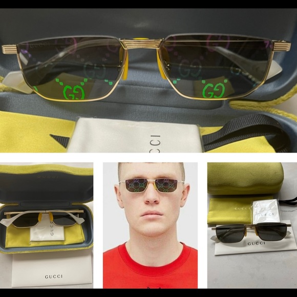 UNISEX GUCCI MIRRORED RAINBOW GG LOGO AS SEEN AT THE GRAMMYS ON BILLIE EILISH - Picture 13 of 16